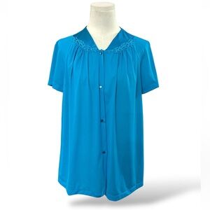 Vanity Fair Vibrant Blue nightgown top (no bottoms) women’s size Small‎ (E14)